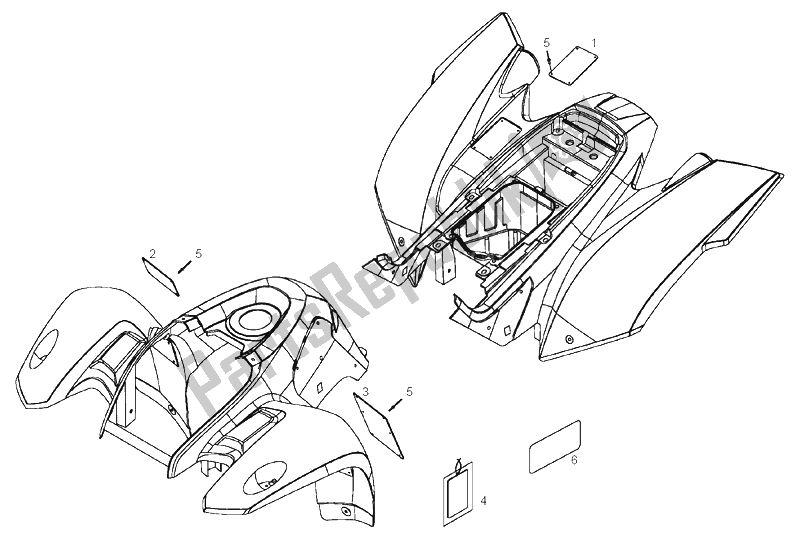 All parts for the Plate Set of the Derbi DXR 250 CC 2004