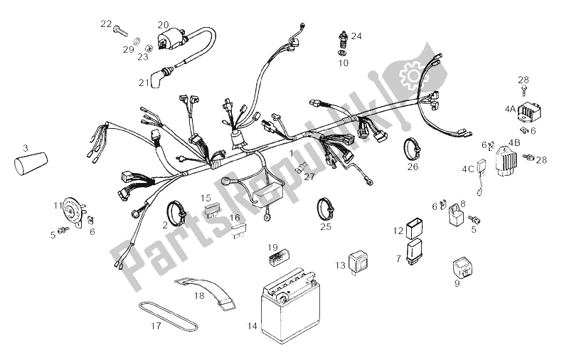 Todas las partes para Sistema Eléctrico de Derbi Senda 125 R 4T E2 Y 2004