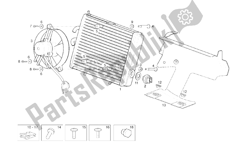 Toutes les pièces pour le Refroidisseur D'eau du Derbi Rambla 125 CC 250 E3 2007