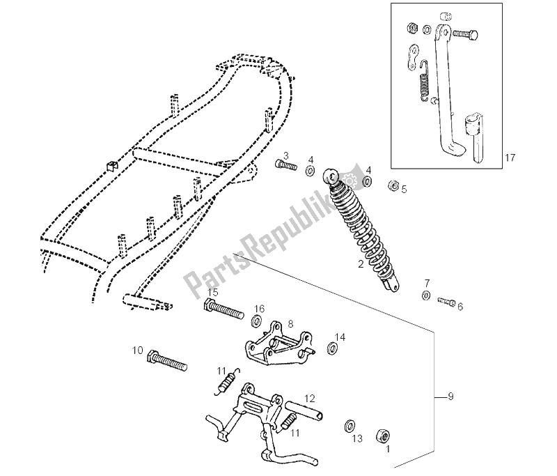 Tutte le parti per il Ammortizzatore del Derbi Atlantis O2 City 25 KMH 50 2003