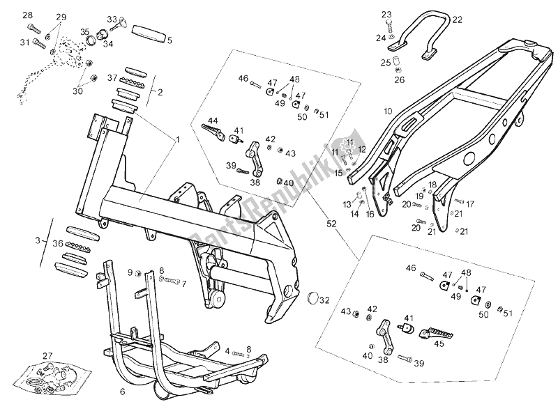 Toutes les pièces pour le Cadre du Derbi GP1 50 CC Open E2 2 VER 2006