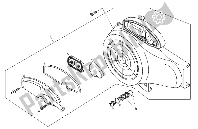 Toutes les pièces pour le Support De Filtre du Derbi Atlantis 4T 50 CC E2 2007