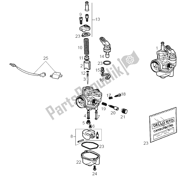 Todas las partes para Carburador de Derbi Senda 50 SM X Trem 2A Edicion 2003