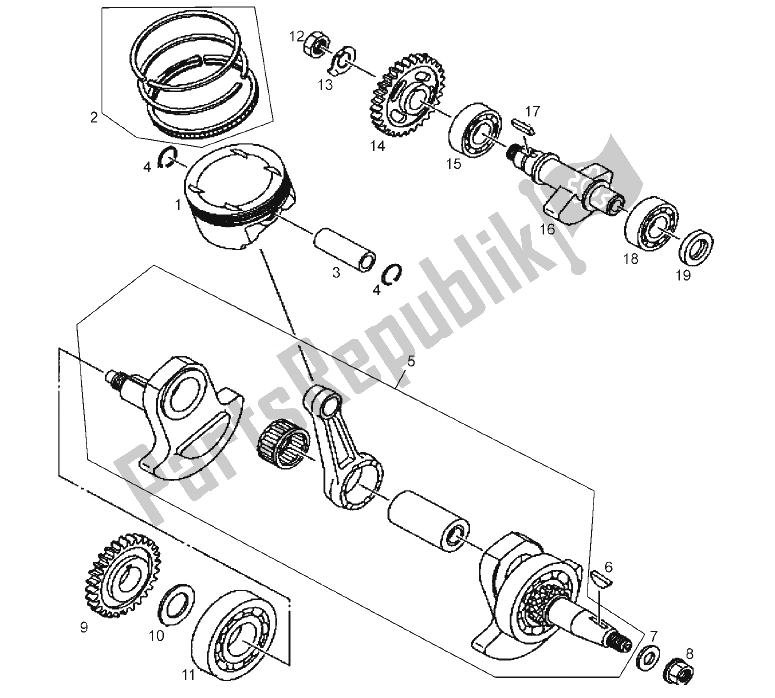 All parts for the Piston of the Derbi Mulhacen 659 E3 2008
