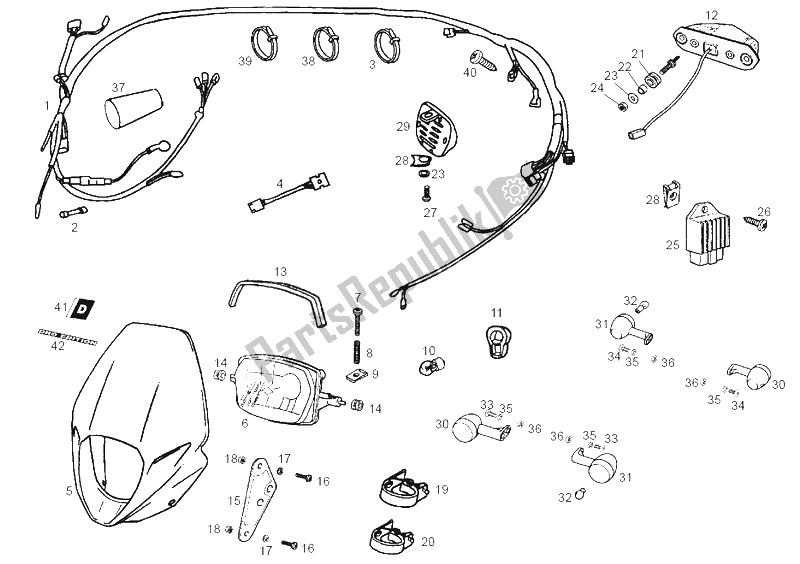 Tutte le parti per il Sistema Elettrico del Derbi Senda 50 SM DRD Edition Black E2 2005