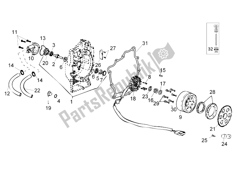 Tutte le parti per il Cdi Magneto Assy (2) del Derbi Rambla 125 CC 250 E3 2007