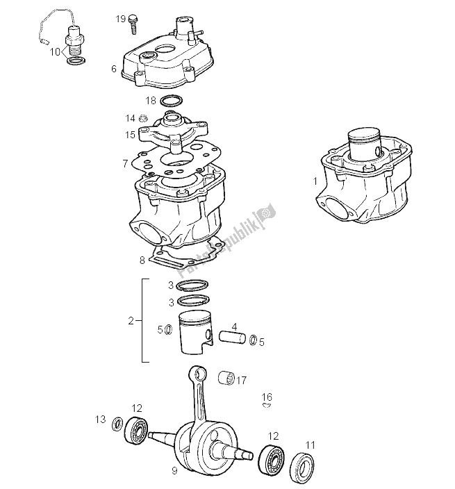 Toutes les pièces pour le Arbre D'entraînement - Cylindre - Piston du Derbi Senda 50 SM DRD Racing LTD Edition E2 2007