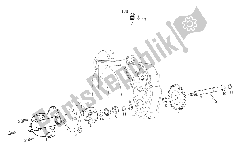 Toutes les pièces pour le Pompe à Eau du Derbi GPR 50 Replica Malossi E2 2 VER 2007