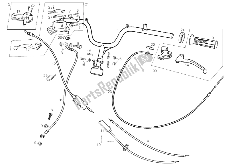 Tutte le parti per il Manubrio - Comandi del Derbi Atlantis O2 City 25 KMH 50 2003