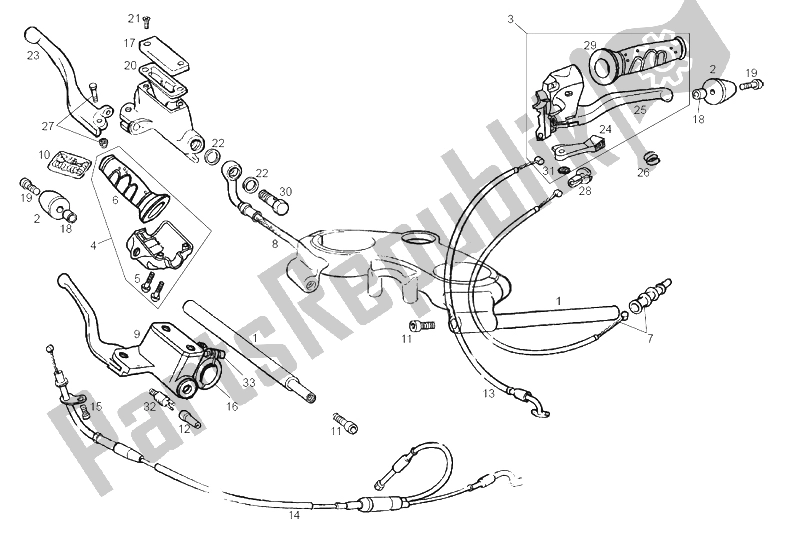 Toutes les pièces pour le Guidon - Commandes du Derbi GPR 50 Replica Racing 2003