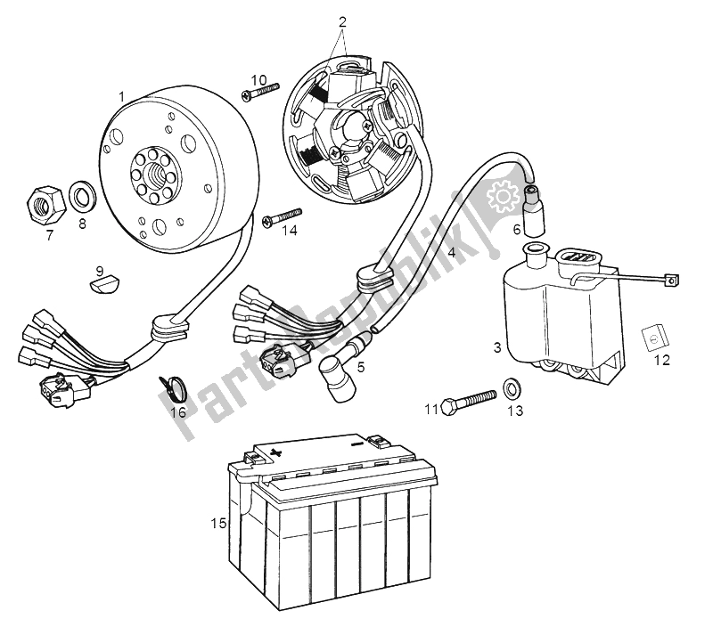 All parts for the Cdi Magneto Assy of the Derbi Senda 50 SM Export Market 2000