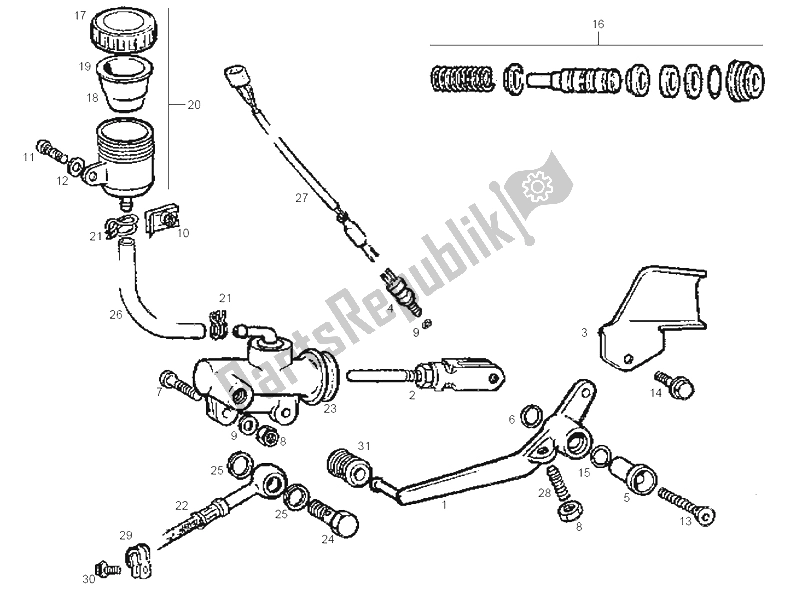 Toutes les pièces pour le Frein Arriere du Derbi GPR 50 Replica Export Market 1999