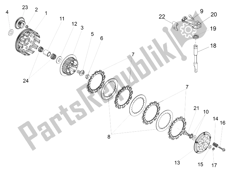 Toutes les pièces pour le Embrayage du Derbi Senda SM DRD X Treme 50 2T E2 2014