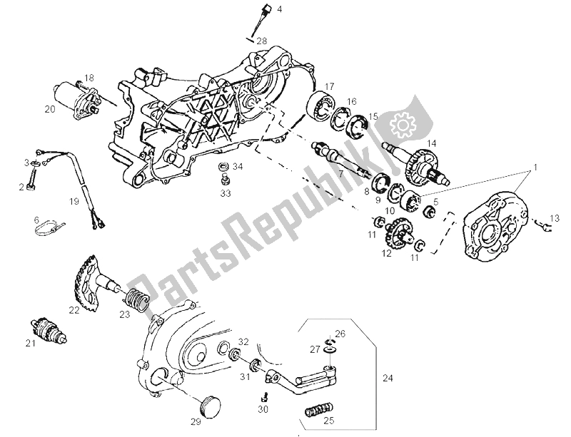 Todas las partes para Montaje De Arranque de Derbi Atlantis TWO Chic E2 3A ED 50 2005