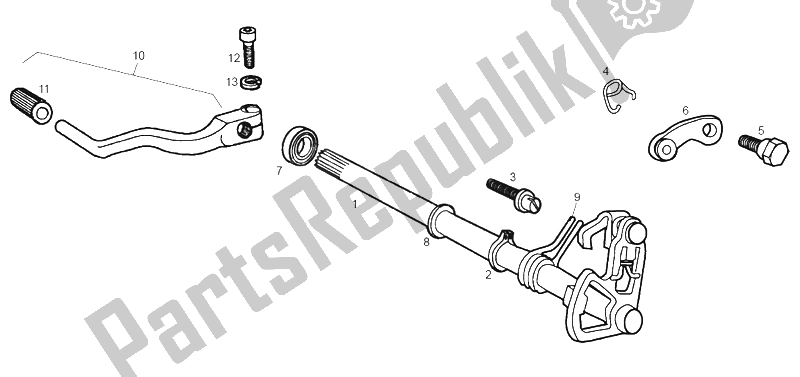 All parts for the Selector of the Derbi Senda 50 R Export Market 2000