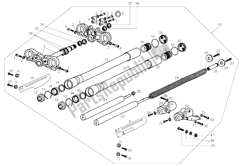 All parts for the Front Fork of the Derbi Senda 50 R Export Market 2000