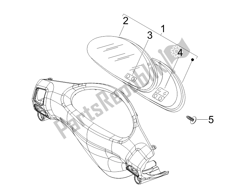 Todas las partes para Tablero Combinado De Medidor de Derbi Boulevard 150 4T E3 2010