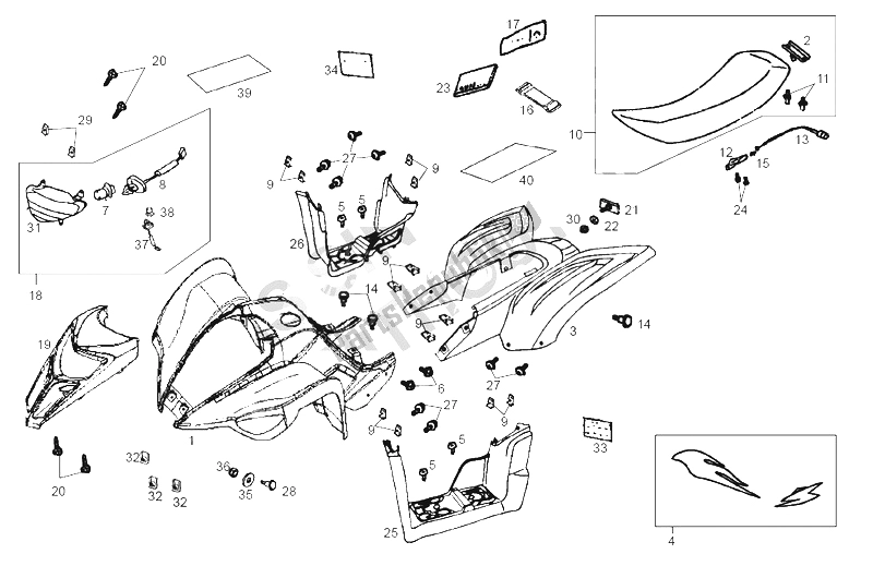 All parts for the Frame (2) of the Derbi DFW 50 CC E2 2005