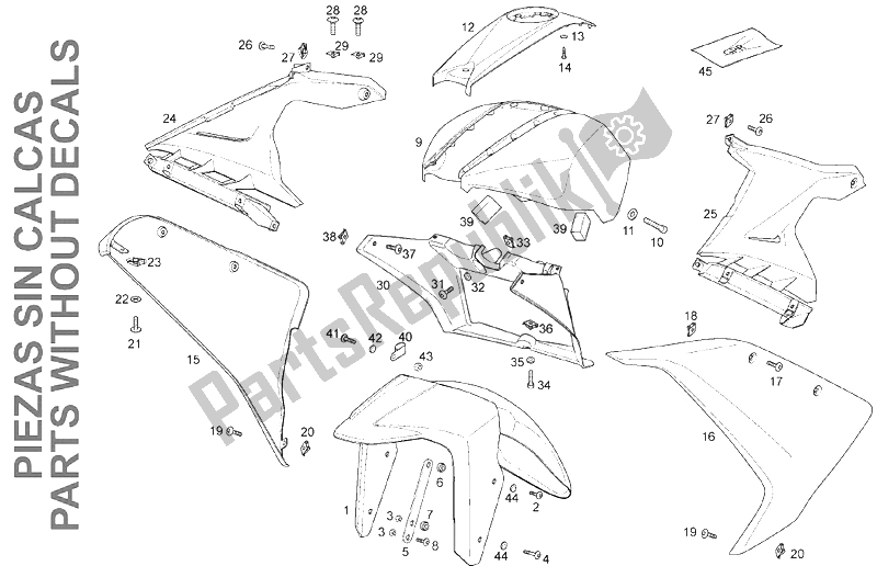 All parts for the Body (2) of the Derbi GPR 125 4T E3 2009