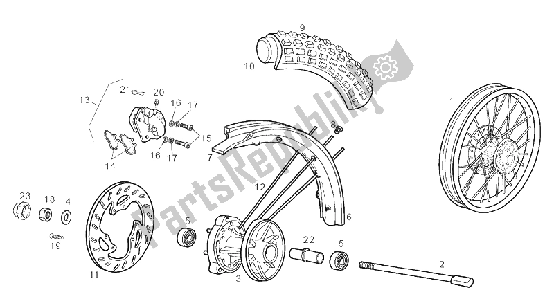 Todas las partes para Rueda Delantera de Derbi Senda 125 R 4T 2004