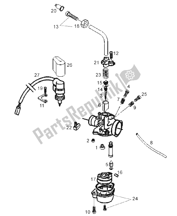 Alle onderdelen voor de Carburateur - Componenten (2) van de Derbi GP1 50 CC Open E2 2 VER 2006