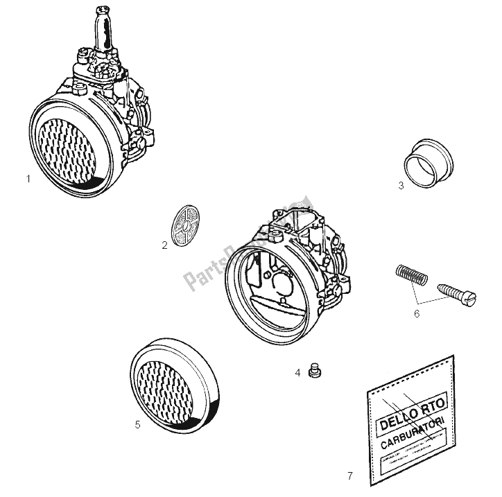 All parts for the Carburettor of the Derbi Variant Start Courier E1 50 2003