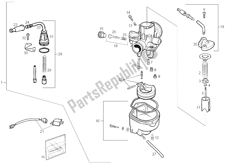 Toutes les pièces pour le Carburateur du Derbi GPR 50 Replica Racing 2003