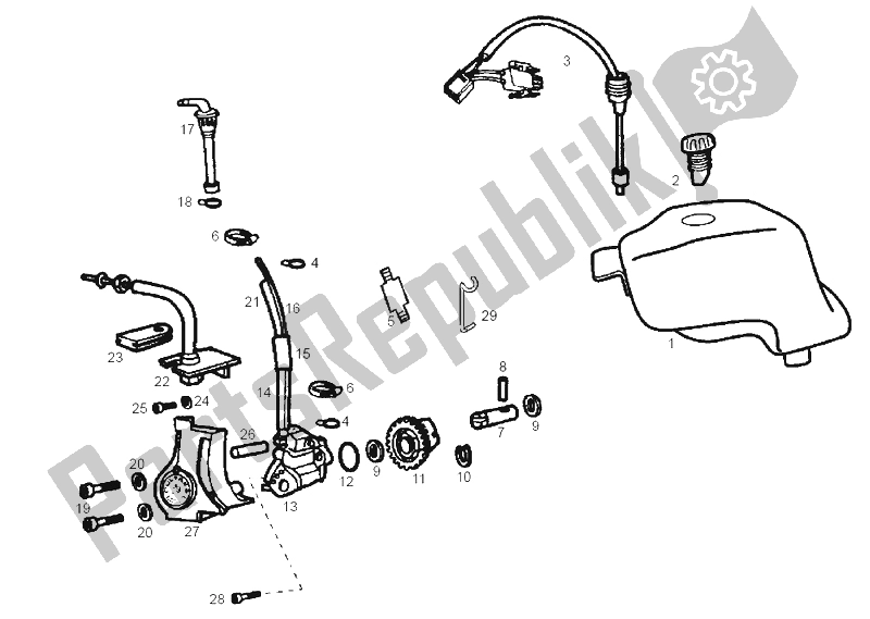 All parts for the Oil Pump of the Derbi Senda 50 SM X Trem E2 2004