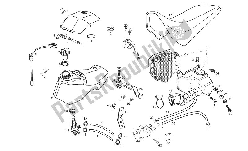 Toutes les pièces pour le Réservoir - Boîte à Air du Derbi Senda 50 SM X Trem 2T E2 2010