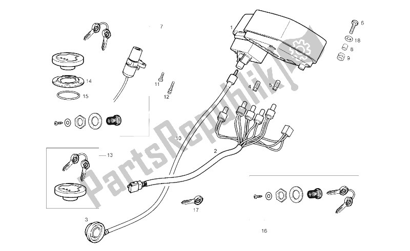 Toutes les pièces pour le Tableau De Bord du Derbi Senda 125 SM Baja 4T E3 2010