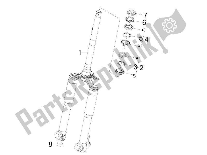 Toutes les pièces pour le Fourche / Tube De Direction - Palier De Direction du Derbi Sonar 50 2T 2009