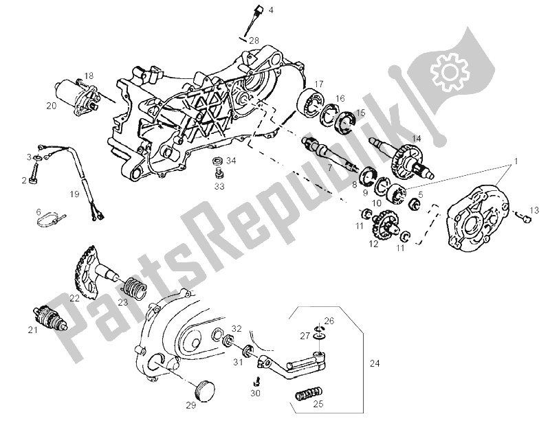 Toutes les pièces pour le Ensemble De Démarrage du Derbi Atlantis Bullet E2 3A ED 50 2005