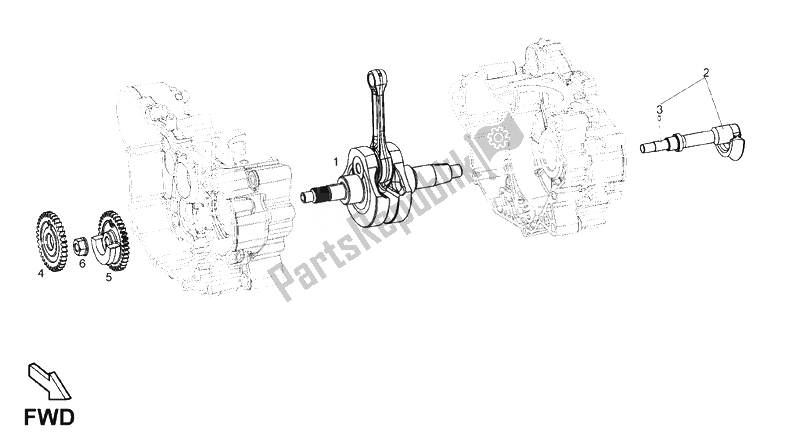 All parts for the Drive Shaft of the Derbi Mulhacen Cafe 125 E3 2008