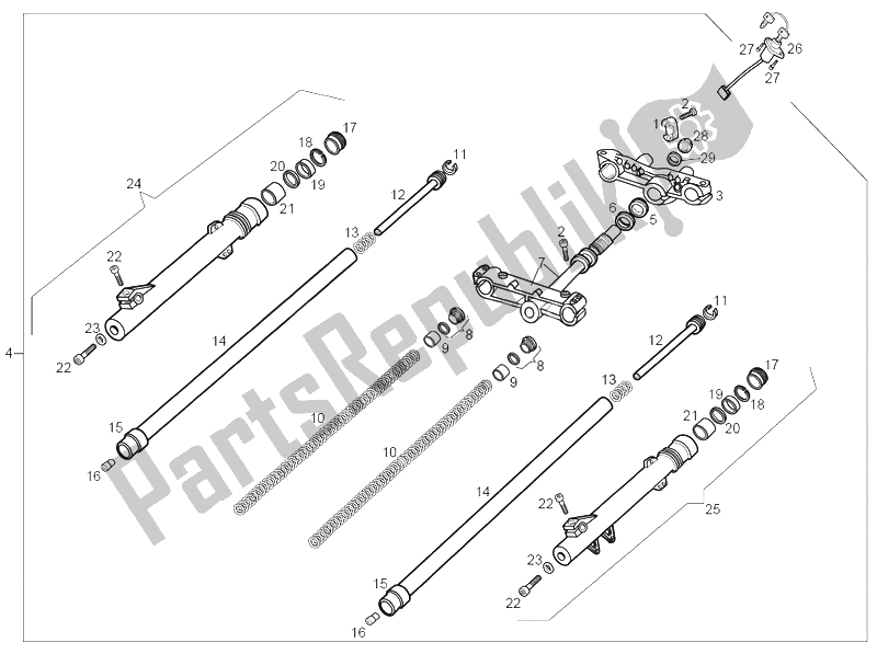 Todas las partes para Tenedor Frontal de Derbi Senda 50 SM DRD 2A Edicion 2003