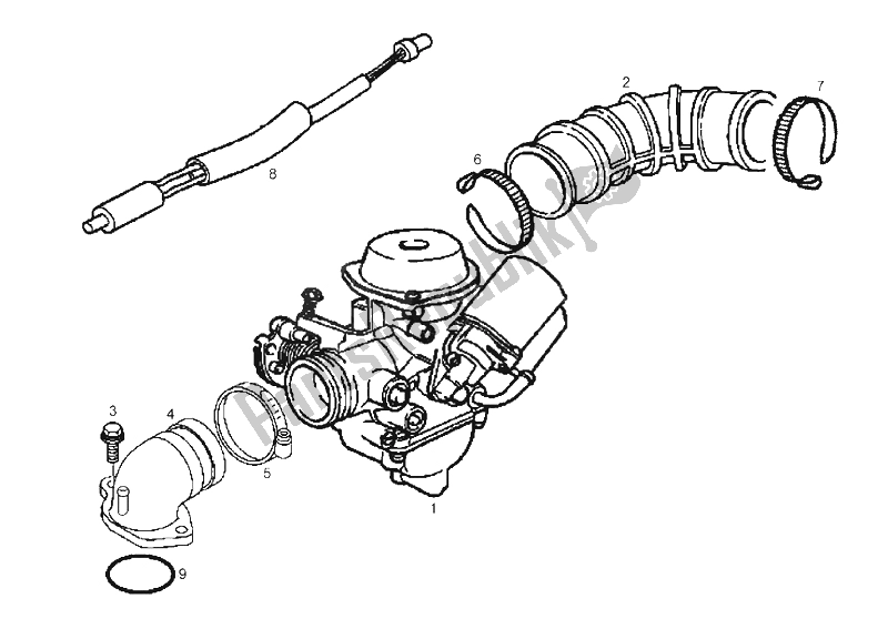 All parts for the Carburettor of the Derbi Atlantis 4T 50 CC E2 2007
