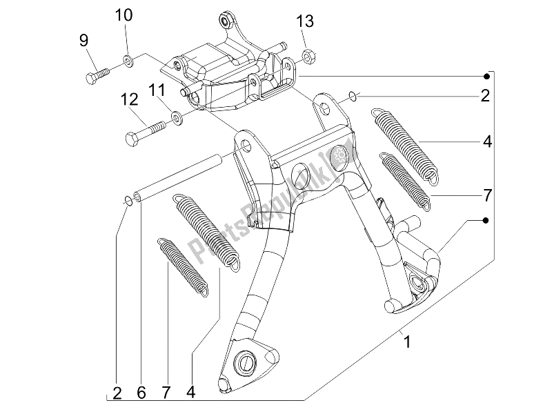 All parts for the Stand/s of the Derbi Sonar 50 2T 2009