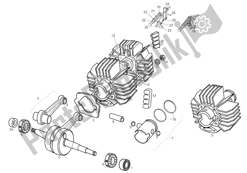 Toutes les pièces pour le Cylindre - Culasse - Piston du Derbi Variant Revolution E1 50 2003