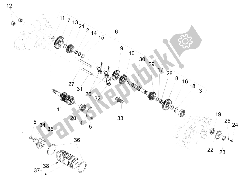 Todas las partes para Caja De Cambios de Derbi GPR 50 2T 2013