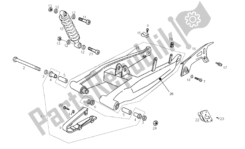 Tutte le parti per il Forcellone - Ammortizzatore del Derbi Senda 50 SM X Trem 2T E2 2010