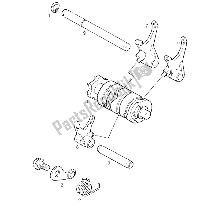 Todas las partes para Eje Selector de Derbi GPR 125 Racing R E2 2 Edicion 2004