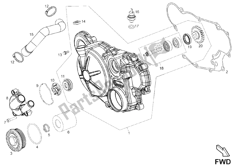 Wszystkie części do Pokrywa Sprz? G? A Derbi Senda 125 R SM DRD Racing 4T E3 2 VER 2009