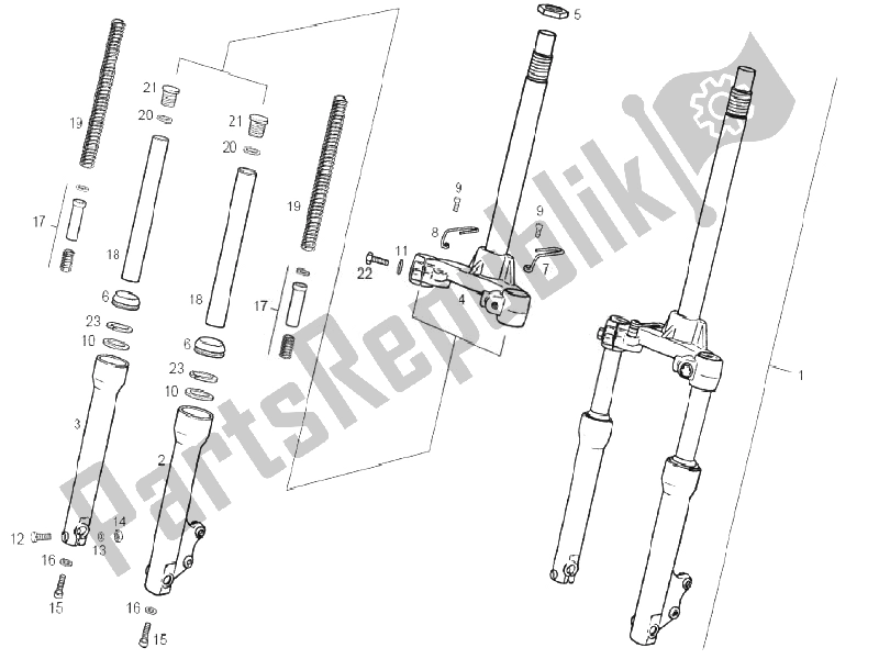 Tutte le parti per il Forcella / Tubo Sterzo - Unità Cuscinetto Sterzo del Derbi Atlantis 50 2T Bullet 2010