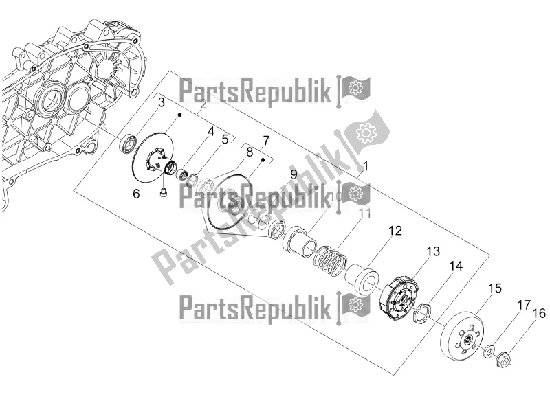 Todas las partes para Polea Conducida de Derbi Boulevard 150 4T 2016