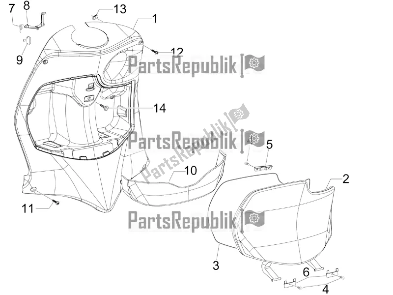 Todas las partes para Guantera Frontal - Panel De Rodilleras de Derbi Boulevard 150 4T 2016