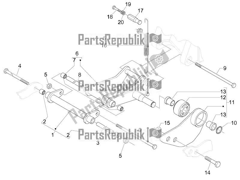 Todas las partes para Brazo Oscilante de Derbi Boulevard 150 4T 2016