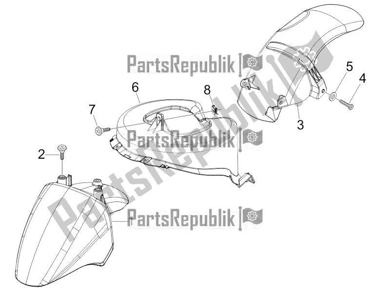 All parts for the Wheel Huosing - Mudguard of the Derbi Boulevard 150 4T 2016