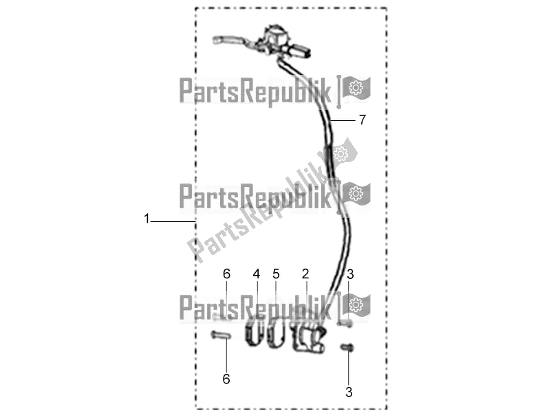 All parts for the Front Brake Assembly of the Derbi ETX 150 2016