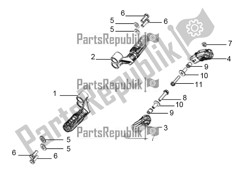 All parts for the Footrest of the Derbi ETX 150 2018