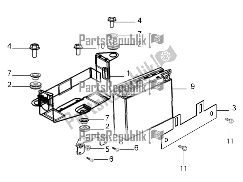 All parts for the Battery of the Derbi ETX 150 2019