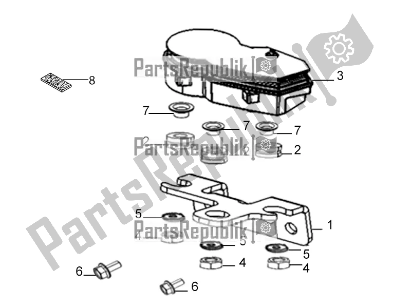 All parts for the Dashboard Assembly of the Derbi ETX 150 2019